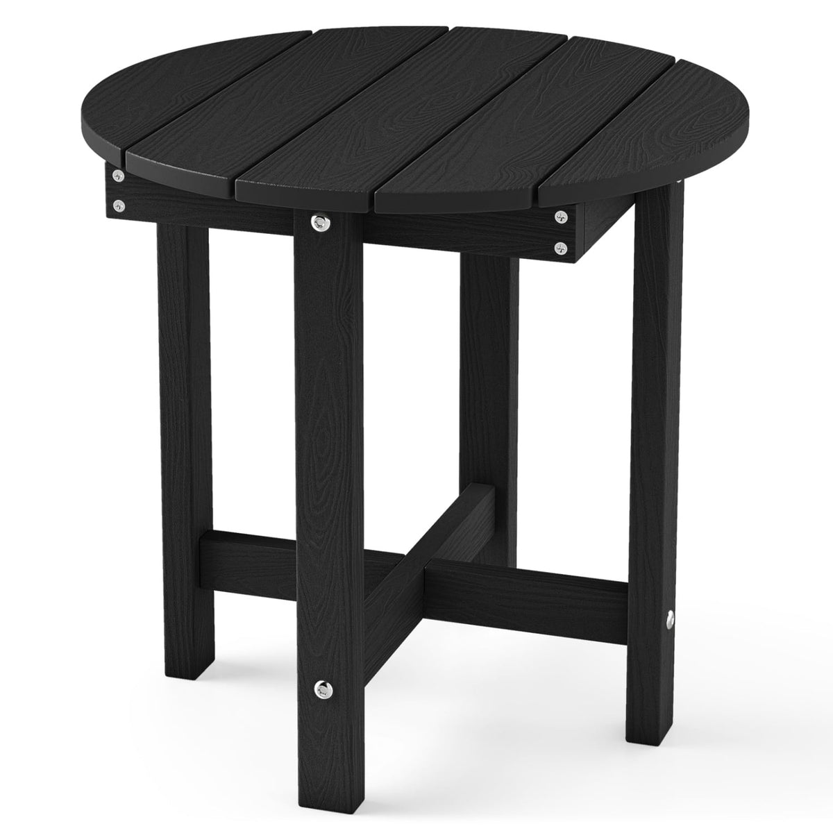 HIPS Adirondack Side Table with Weather-Resistant and Waterproof Top-Black