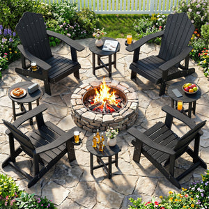 HIPS Adirondack Side Table with Weather-Resistant and Waterproof Top-Black view 7