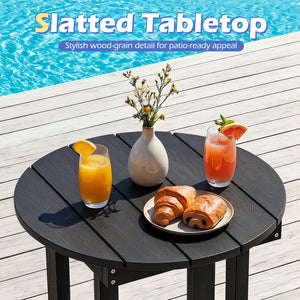 HIPS Adirondack Side Table with Weather-Resistant and Waterproof Top-Black view 8