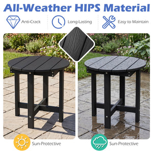 HIPS Adirondack Side Table with Weather-Resistant and Waterproof Top-Black view 9