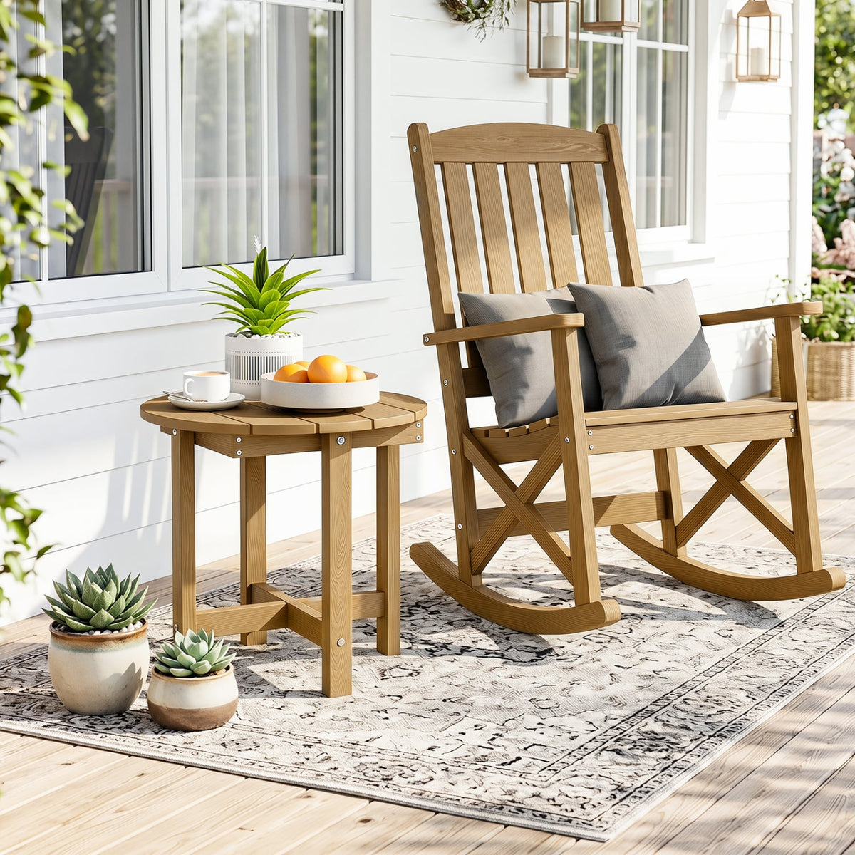 HIPS Adirondack Side Table with Weather-Resistant and Waterproof Top-Coffee view 2