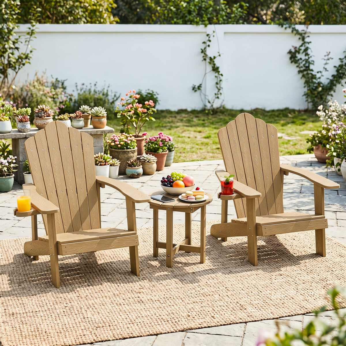 HIPS Adirondack Side Table with Weather-Resistant and Waterproof Top-Coffee view 3