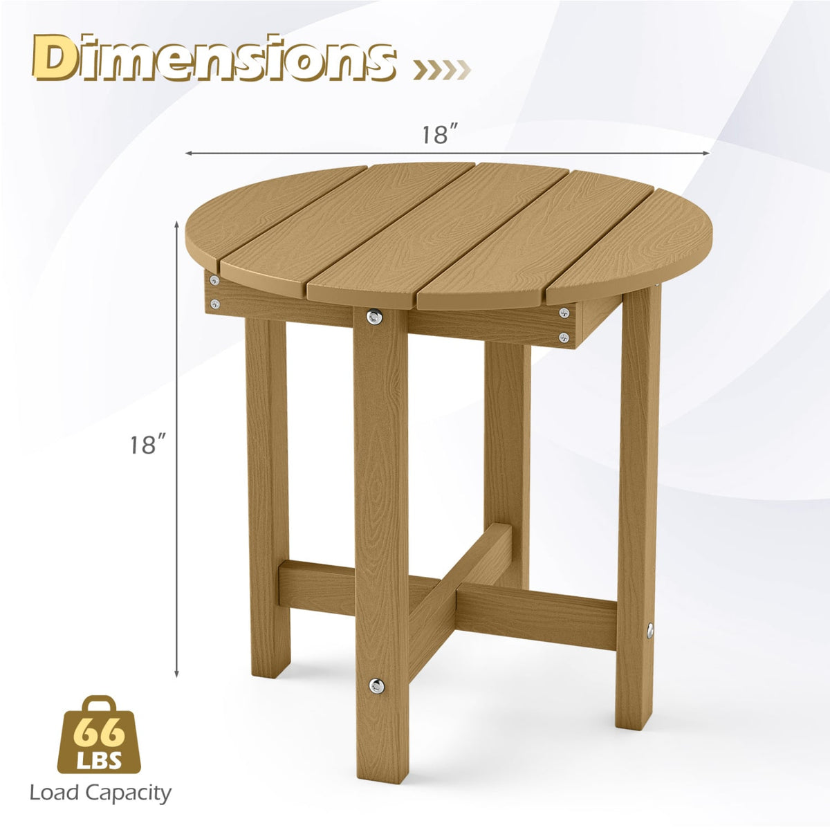HIPS Adirondack Side Table with Weather-Resistant and Waterproof Top-Coffee view 5