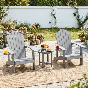 HIPS Adirondack Side Table with Weather-Resistant and Waterproof Top-Gray view 3