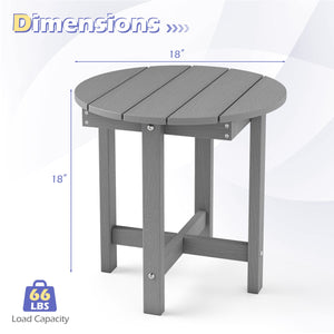 HIPS Adirondack Side Table with Weather-Resistant and Waterproof Top-Gray view 5