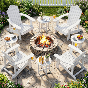 HIPS Adirondack Side Table with Weather-Resistant and Waterproof Top-White view 7
