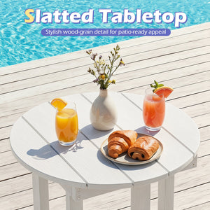 HIPS Adirondack Side Table with Weather-Resistant and Waterproof Top-White view 8