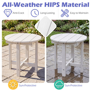 HIPS Adirondack Side Table with Weather-Resistant and Waterproof Top-White view 9