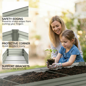 8'x2'x1' Galvanized Raised Bed, Large Elevated Planter Box for Growing Flowers, Herbs and Vegetables – view 27