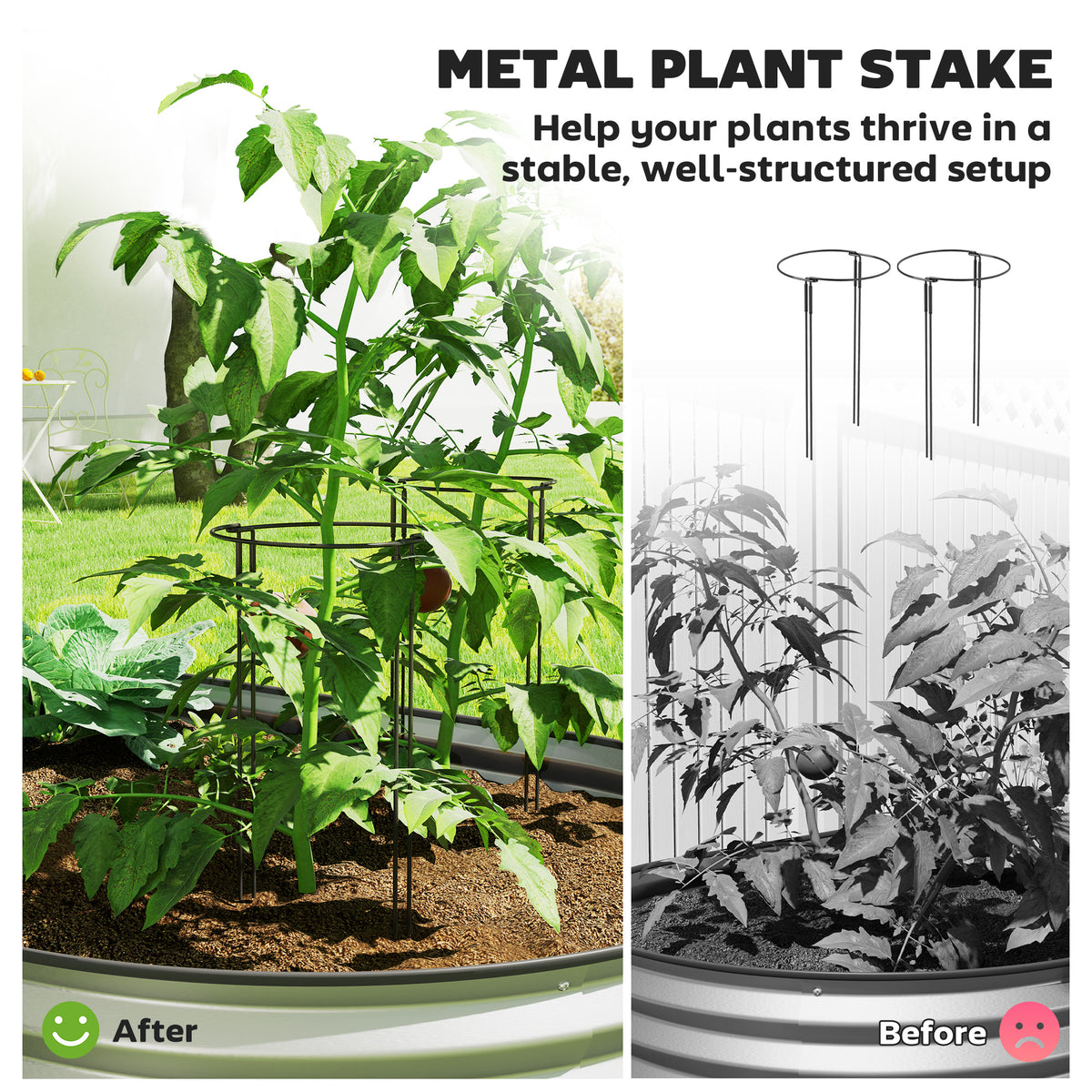 7' x 3' x 1' Large Outdoor Planter Box, Galvanized Raised Garden Bed with Metal Plant Stake, Silver