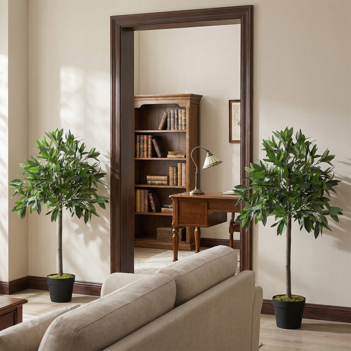 4FT Artificial Laurel Tree Set of 2, Lifelike Fake Plant with 564 Leaves – view 13