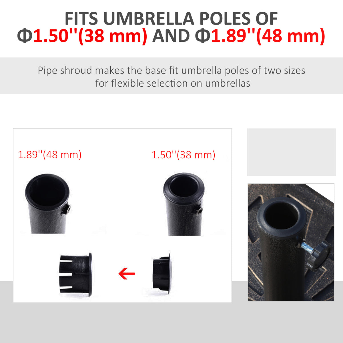 18.5" Square Patio Umbrella Base, Outdoor Resin Parasol Stand Market Umbrella Holder Deck - Bronze