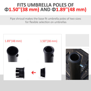 18.5" Square Patio Umbrella Base, Outdoor Resin Parasol Stand Market Umbrella Holder Deck - Bronze