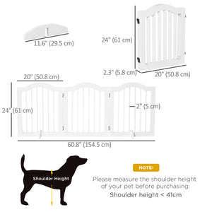 24"H Foldable Dog Gate, 3 Panels Freestanding Pet Gate Barriers Indoor with Support Feet – view 4