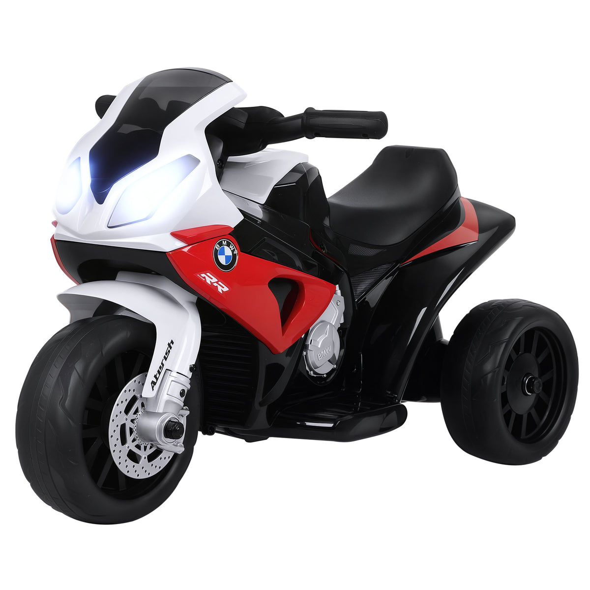 Aosom Kids Motorcycle, 6V Battery Powered Toddler Motorcycle with Headlight, Music, 3 Wheels Electric Motorcycle for Kids, Licensed BMW, Gift for Boys & Girls -