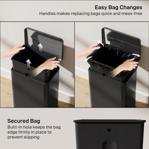 Garbage Bin, Soft-Close Trash Can with Foot Pedal, 5 Gallon (20 L) Garbage Can with Removable Inner Bucket – view 6
