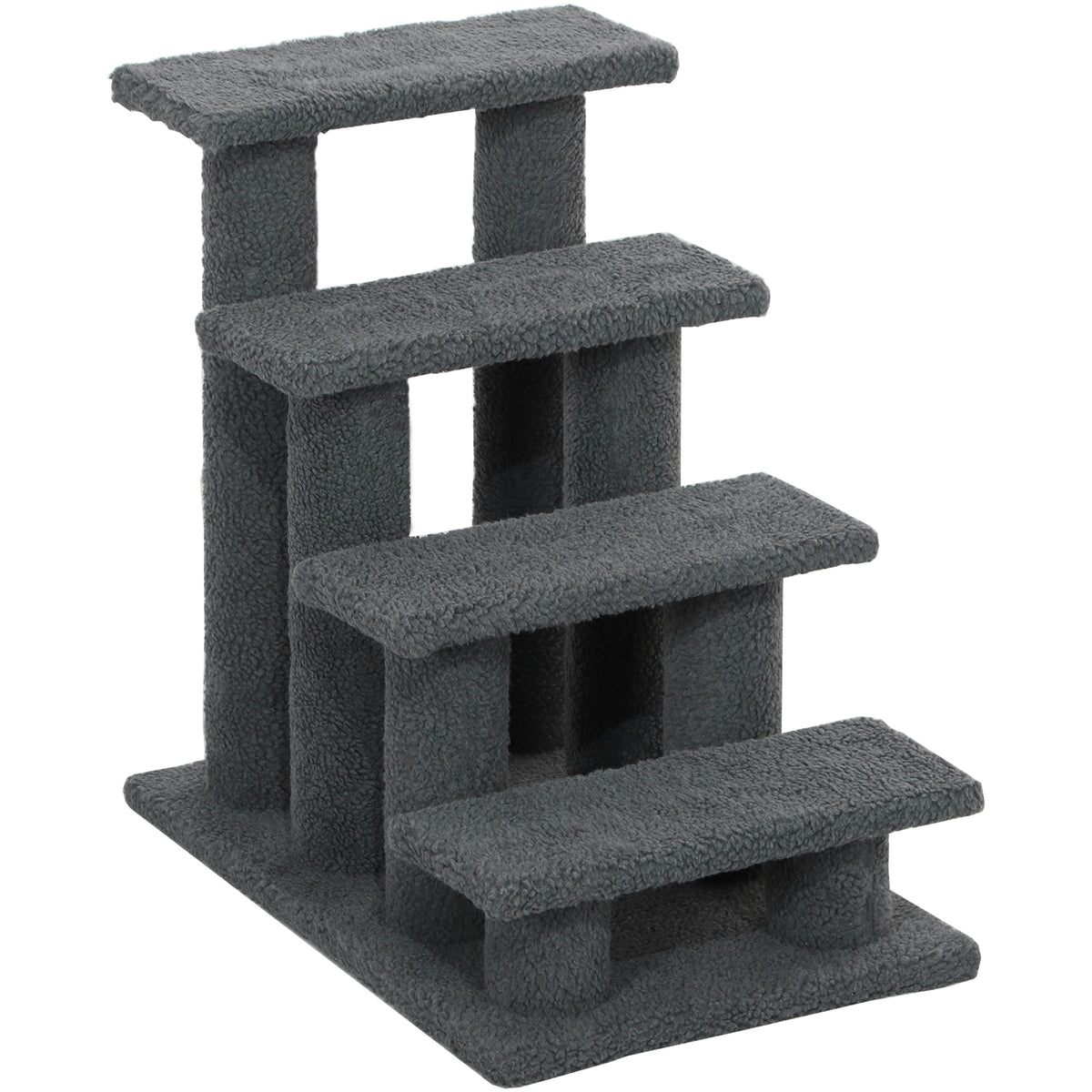 23.5" 4 Tier Pet Stairs Dog Cat Step Scratch Post Furniture, Cream White
