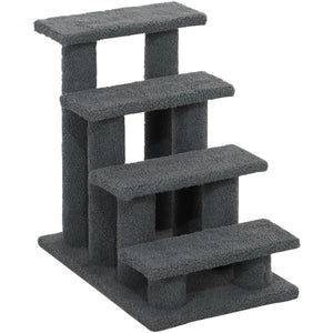 23.5" 4 Tier Pet Stairs Dog Cat Step Scratch Post Furniture, Cream White