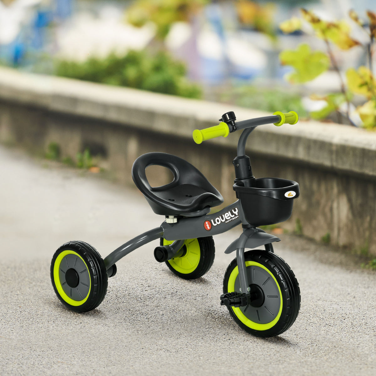 Qaba Tricycle for Toddler 2-5 Year Old Girls and Boys, Toddler Bike with Adjustable Seat, Basket, Bell