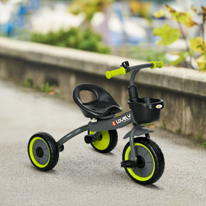 Qaba Tricycle for Toddler 2-5 Year Old Girls and Boys, Toddler Bike with Adjustable Seat, Basket, Bell