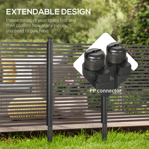 Picket Metal Garden Fence for Hard & Soft Ground, 5 ft(H) Standing Outdoor Fencing with Feet – view 4