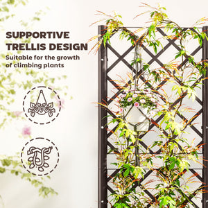Raised Garden Bed with Trellis, Plastic Raised Flower Bed with Drainage Holes and Drain Plugs – view 3