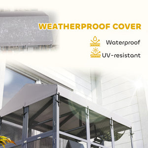 81"H Catio Outdoor with Floor to Prevent Escaping & Easy Cleaning, for 2-4 Cats Kittens, Grey – view 5