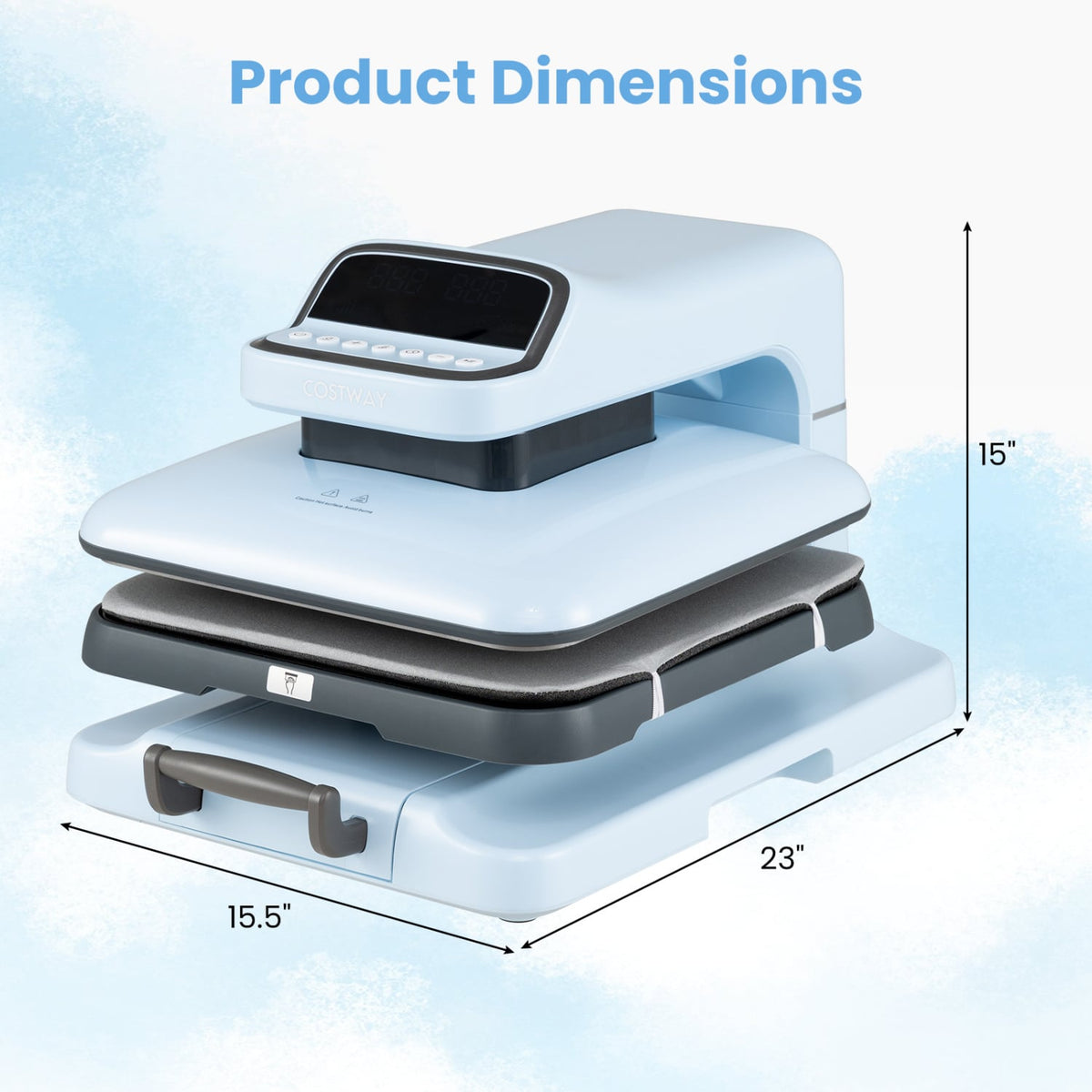 Heat Press Machine with Auto Release for T Shirts-Blue view 5