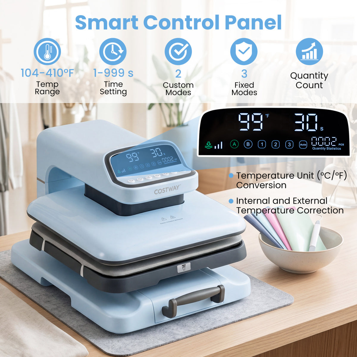 Heat Press Machine with Auto Release for T Shirts-Blue view 6