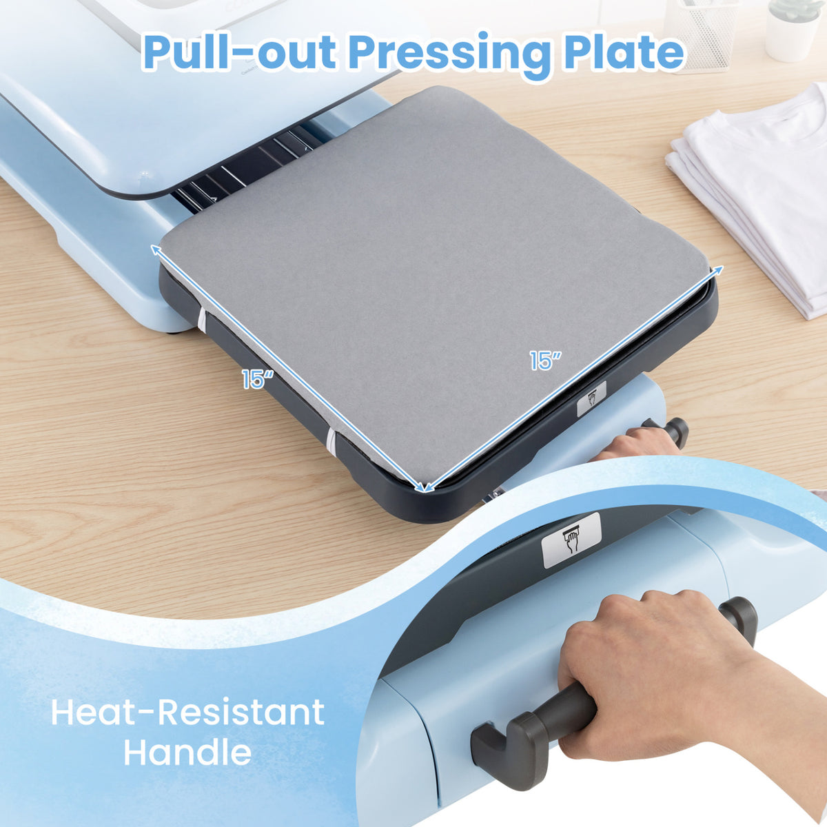 Heat Press Machine with Auto Release for T Shirts-Blue view 9