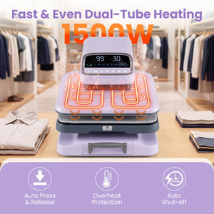 Heat Press Machine with Auto Release for T Shirts-Purple view 6