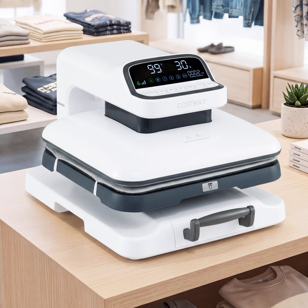 Heat Press Machine with Auto Release for T Shirts-White view 2