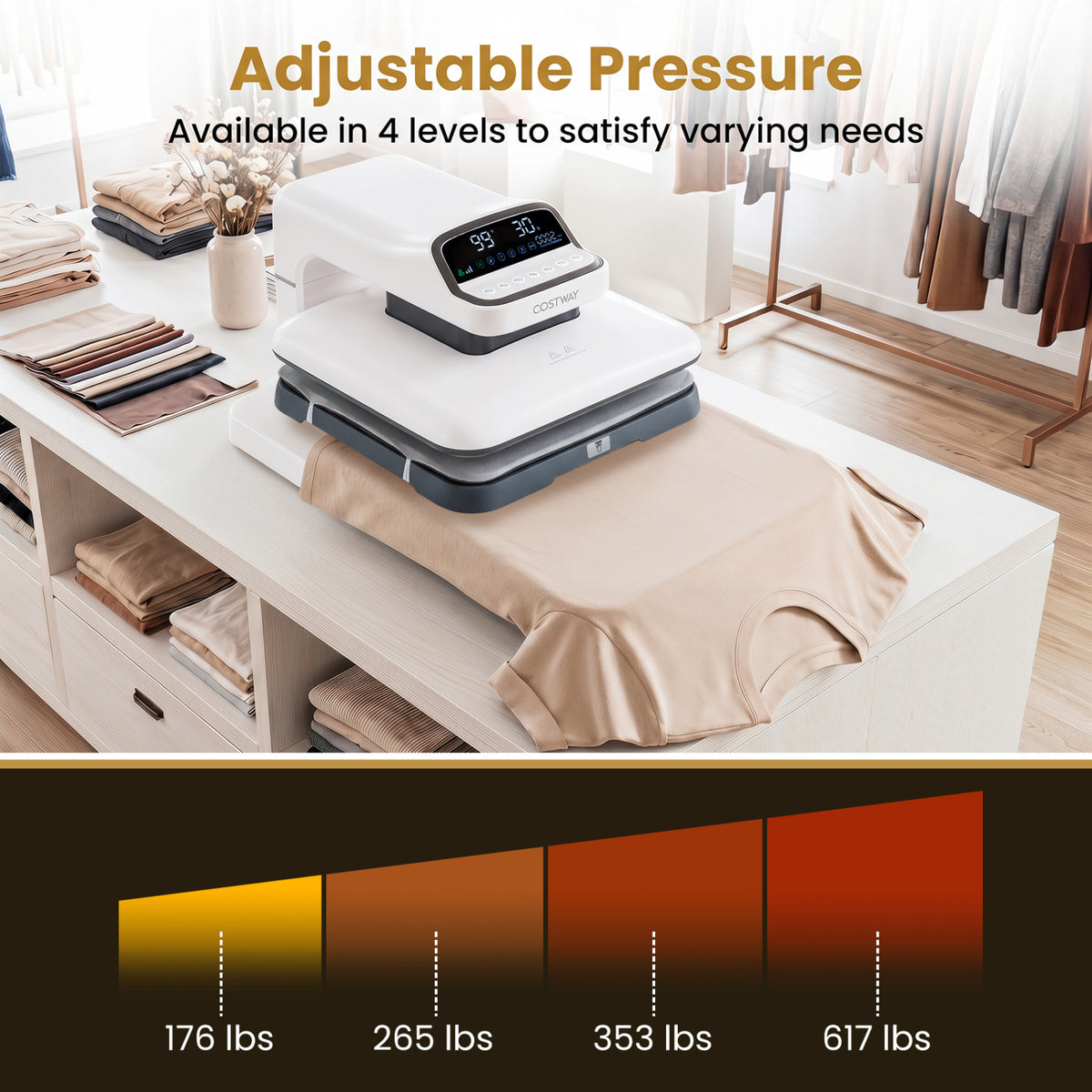 Heat Press Machine with Auto Release for T Shirts-White view 7