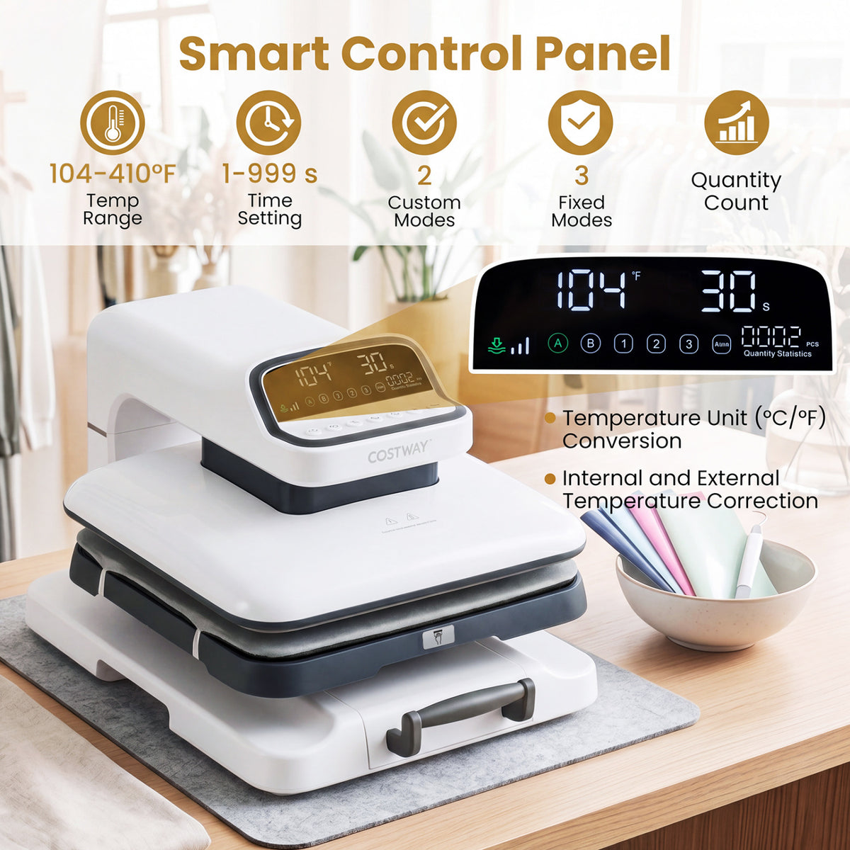 Heat Press Machine with Auto Release for T Shirts-White view 9