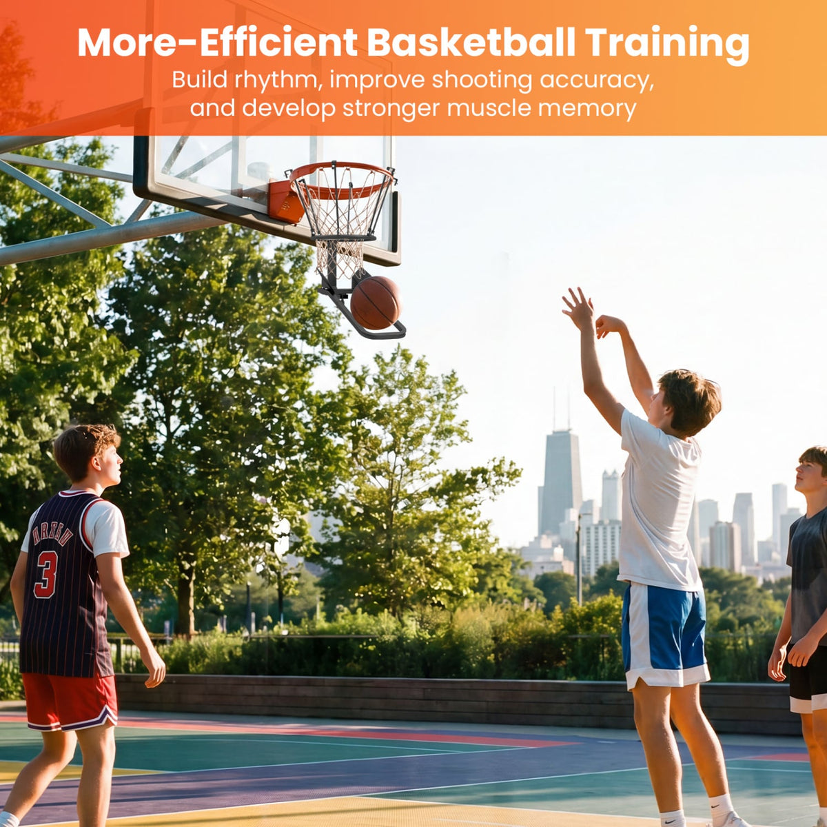 Heavy-Duty Basketball Return Attachment with 6 Sturdy Hooks view 6