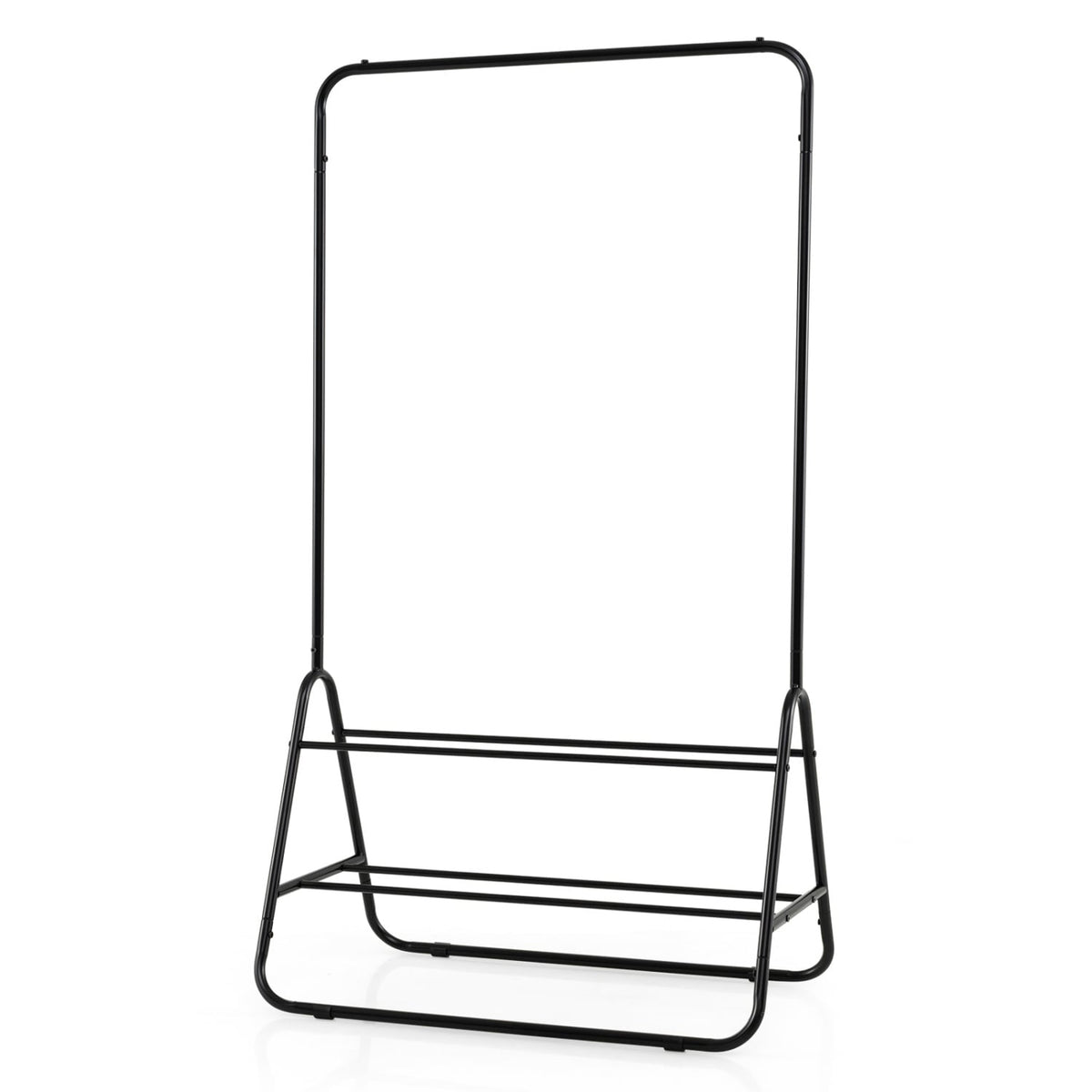 Heavy Duty Clothes Rack with Hanging Rod and Storage Shelves-Black view 4