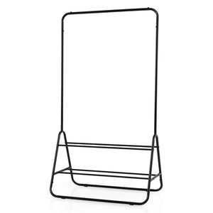 Heavy Duty Clothes Rack with Hanging Rod and Storage Shelves-Black view 4