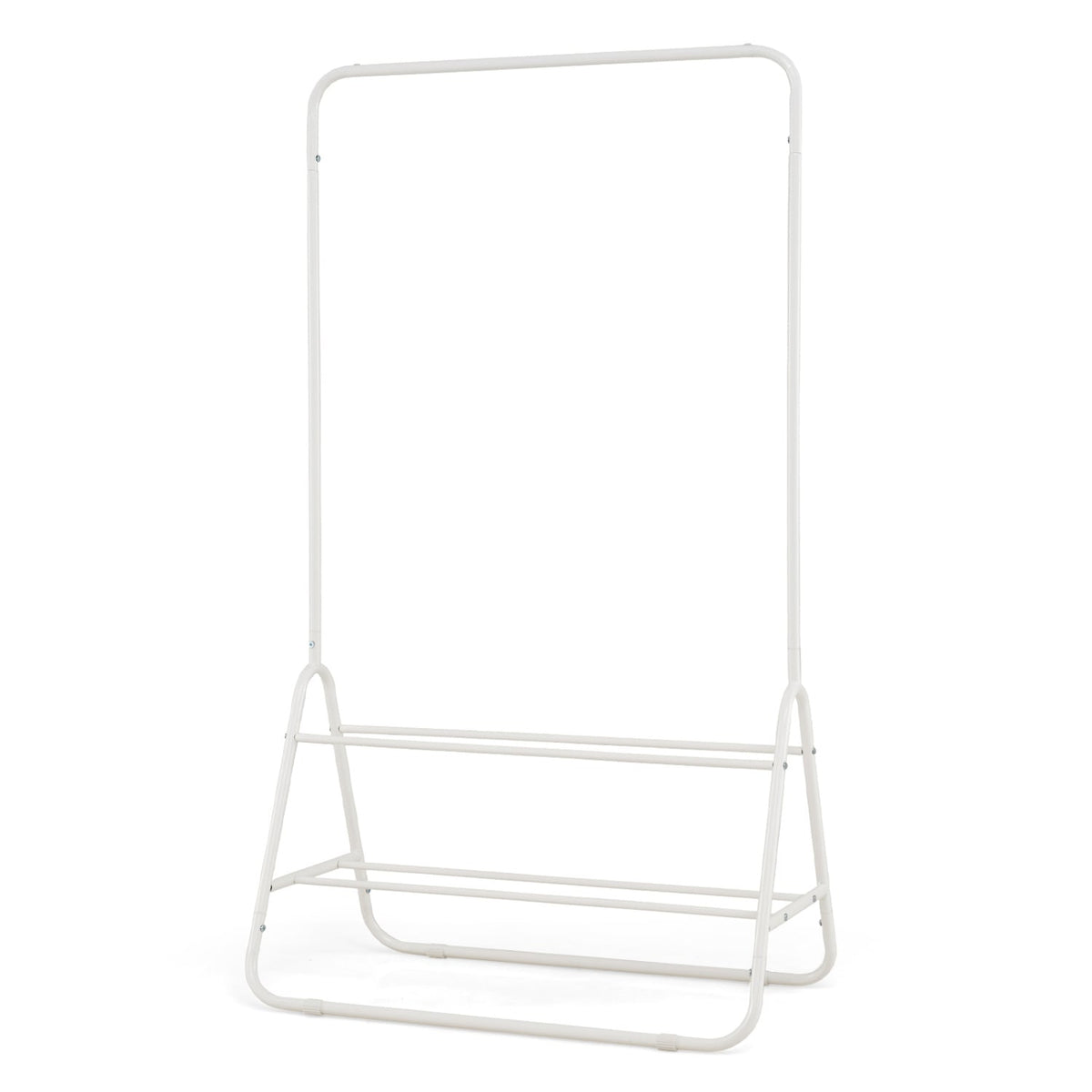 Heavy Duty Clothes Rack with Hanging Rod and Storage Shelves-White view 4