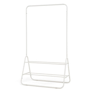 Heavy Duty Clothes Rack with Hanging Rod and Storage Shelves-White view 4