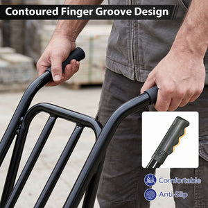Heavy Duty Hand Truck Dolly with Dual Foldable Nose Plates-Black view 8