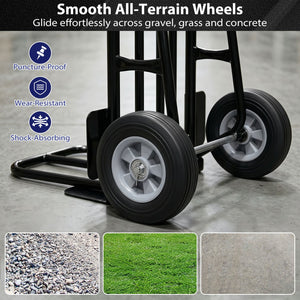 Heavy Duty Hand Truck Dolly with Dual Foldable Nose Plates-Black view 9