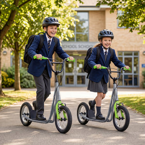 Height Adjustable Kid Kick Scooter with 12 Inch Air Filled Wheel-Grey view 6