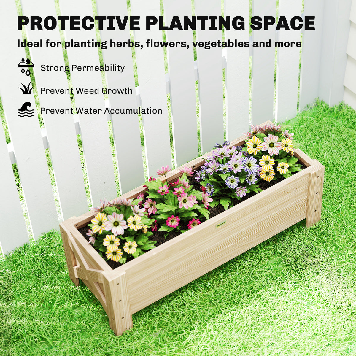 3.3 x 1.2 x 1.2 ft Garden Raised Bed Planter Grow Containers for Outdoor Patio Plant Flower Vegetable Pot – view 10