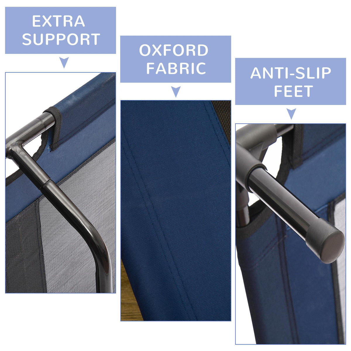 Elevated Dog Bed, Raised Dog Cot for M Sized Dogs, Indoor & Outdoor, 30" x 24" x 7", Blue – view 19