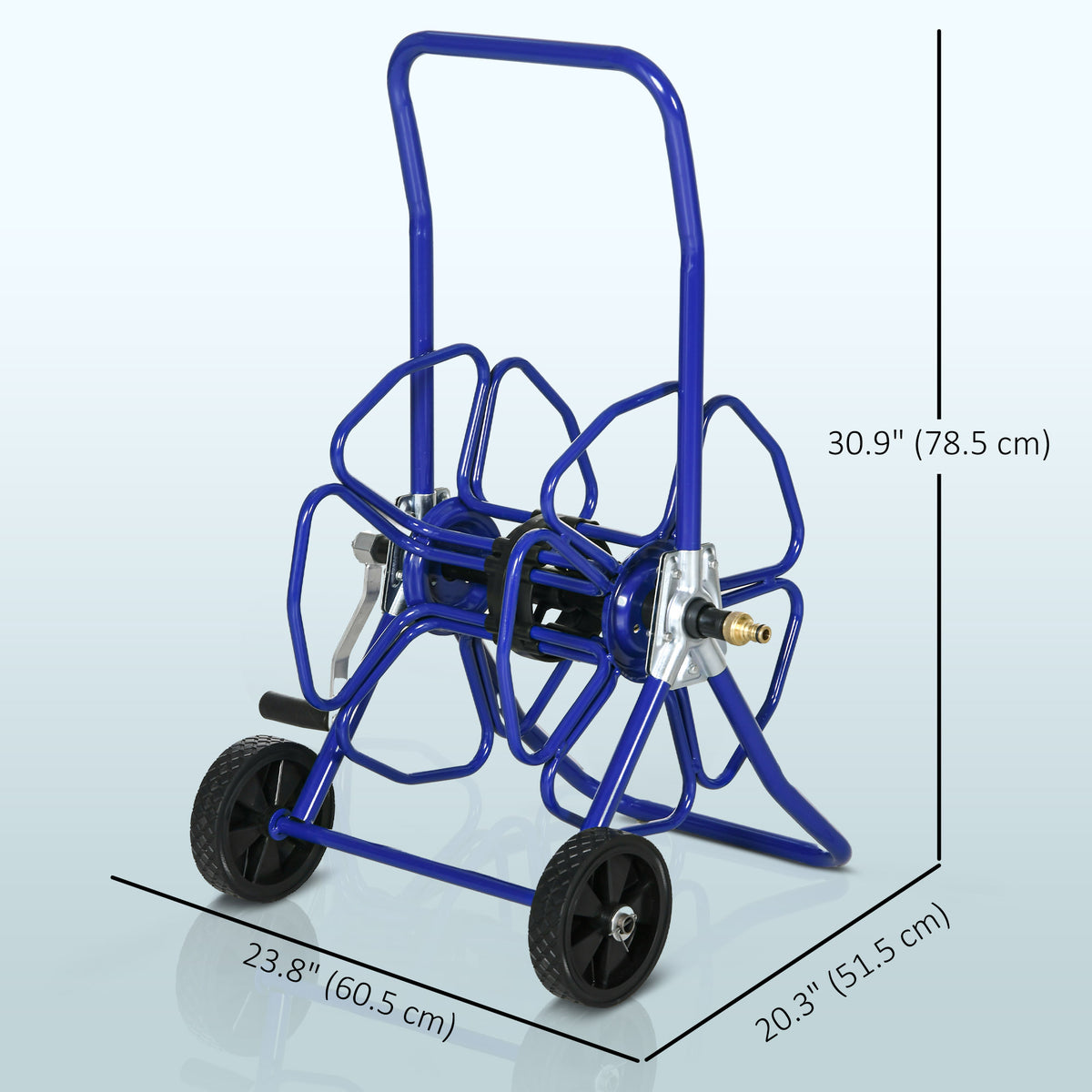 98 ft of 5/8" Hose Reel Cart (Hose Not Included), Garden Water Hose Carts with Wheels for Yard, Lawn, Black – view 9
