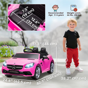Aosom 12V Ride On Car with Parent Remote Control Two Motors Music Lights Suspension Wheels for 3-6 Years