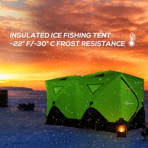 5-8 Person Insulated Ice Fishing Tent Shelter with Ventilation Windows and Carry Bag, for -22℉, Blue