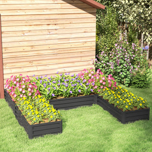 Steel Raised Garden Bed, Set of 5 Large Box Planters for Outdoor Plants Vegetables Flowers Herbs, 8x8x1ft – view 13