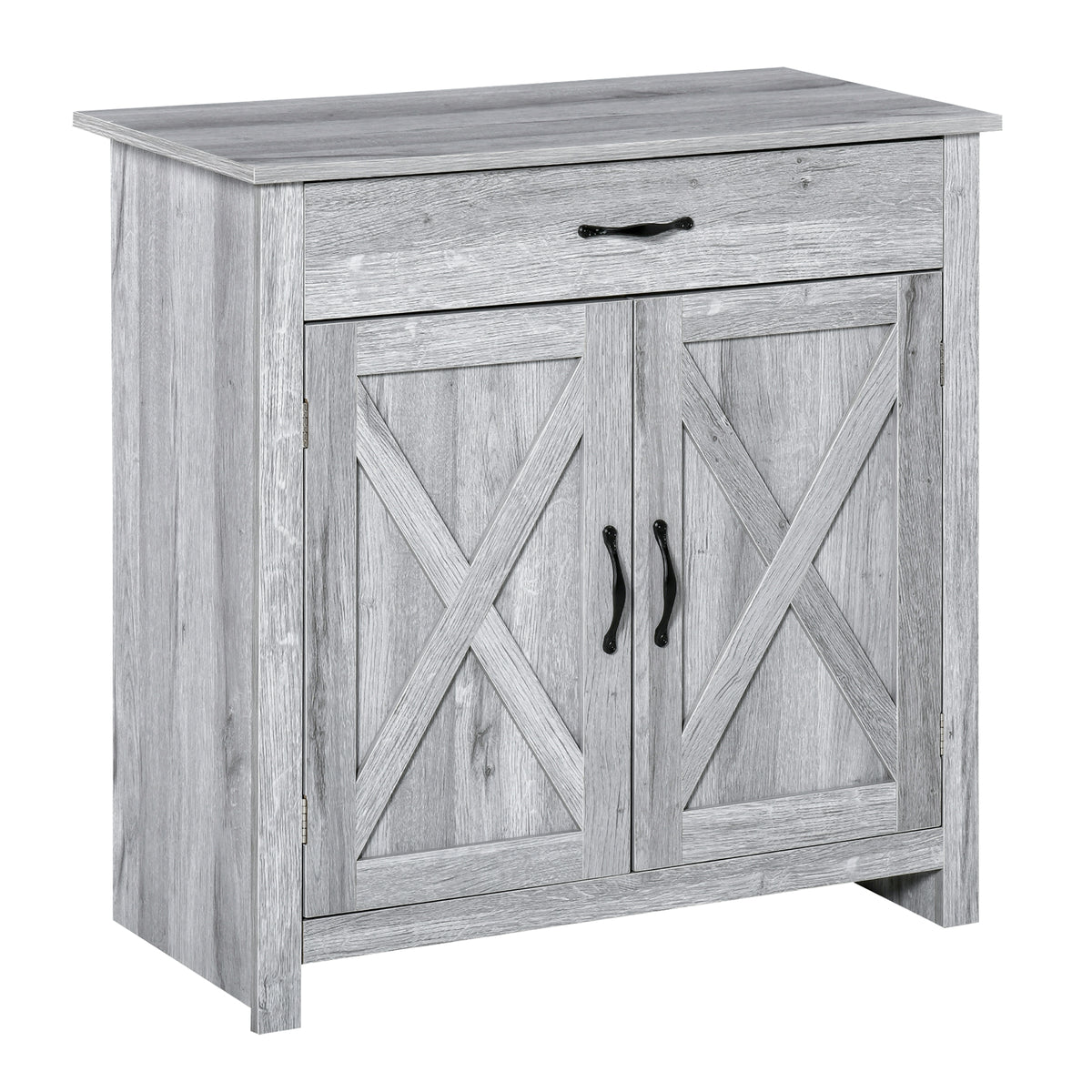 Farmhouse Sideboard Buffet Cabinet, Storage Cabinet with Barn Doors, Grey Grain