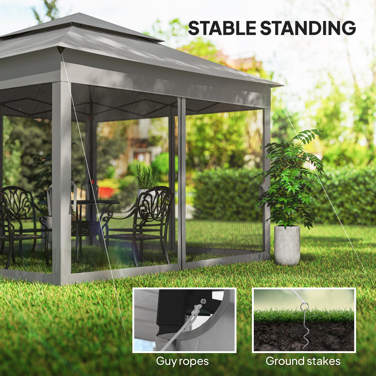 11' x 11' Pop Up Canopy 2-Tier Soft Top Shelter Event Tent w/ Netting Carry Bag for Patio Backyard Garden – view 5